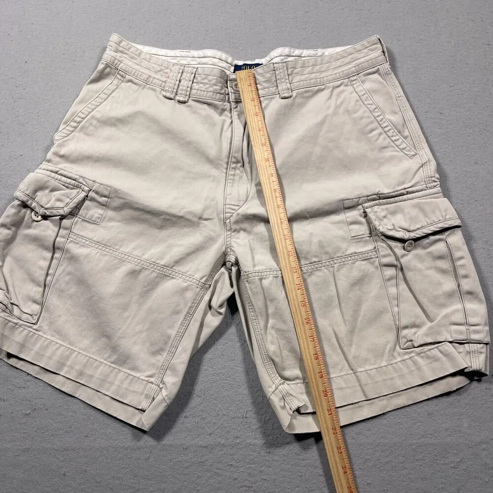 Polo Ralph Lauren Cargo Shorts Men 38 Beige‎ Relaxed Beige Khaki Outdoors